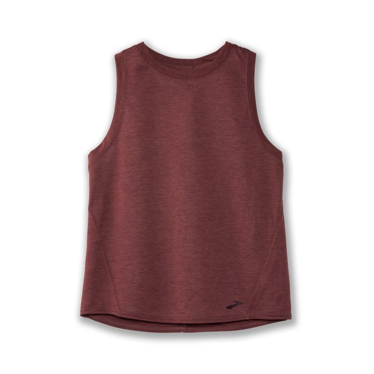 Brooks DISTANCE Running Tank Top Womens Online - Heather Terracotta/Burgundy (OYH832465)